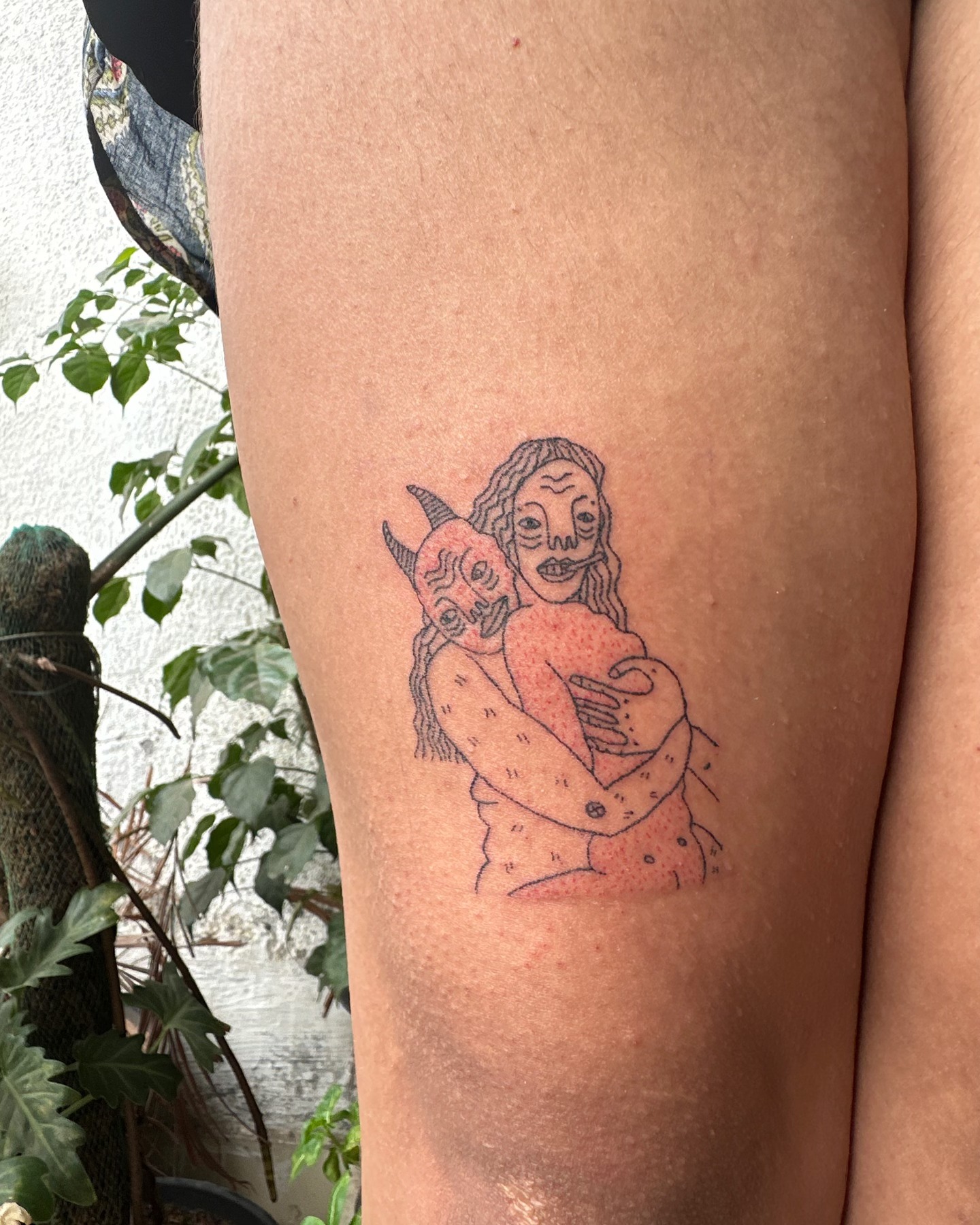 Playful hand-poked tattoo design by Amiya — Box Juice