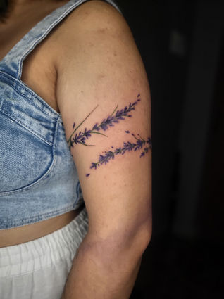 Freehand handpoke tattoo detail by Simranh Kakkar